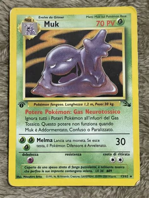 Carta Pok Mon Pok Mon Card Muk Holo Fossil Ita Prima Edizione