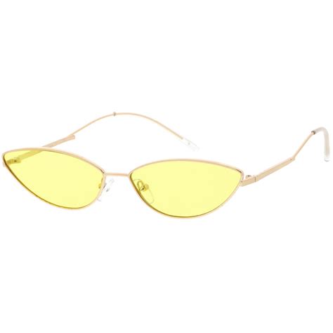 Retro Vintage Inspired Thin Metal Frame Color Tinted Lens Cat Eye Sung