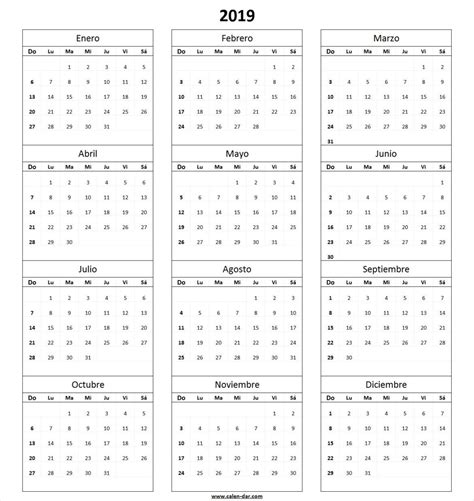 Calendario 2019 Más De 150 Plantillas Para Imprimir Y Descargar Gratis