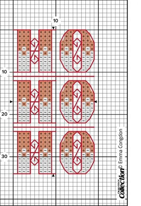 A Cross Stitch Pattern With Numbers And Symbols On It