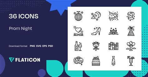 Prom Night Icon Pack Lineal 36 Svg Icons