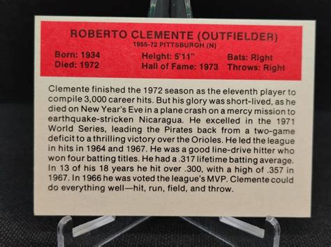 1987 Hygrade Baseball S All Time Greats Roberto Clemente EBay