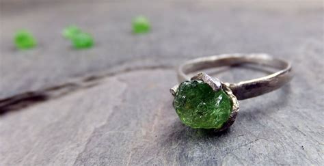 Raw Tsavorite Garnet Rough Sterling Silver Gemstone By ByAngeline