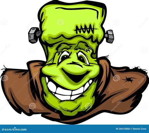 Happy Frankenstein Halloween Monster Head Cartoon Royalty Free Stock