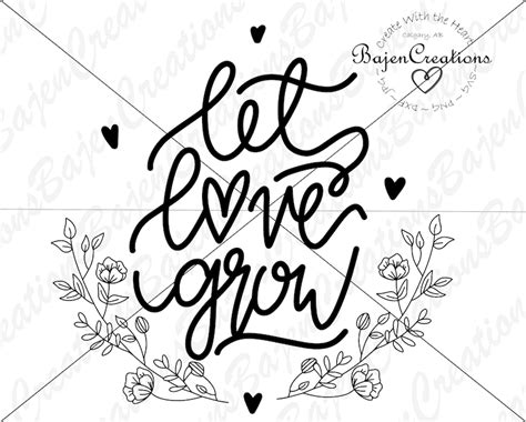 Let Love Grow Svg And Dxf Cut File Gardening Flower Pot Etsy