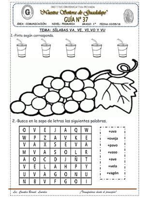 Sílabas Va Ve Vi Vo Y Vu 37 Word search puzzle Words Publishing