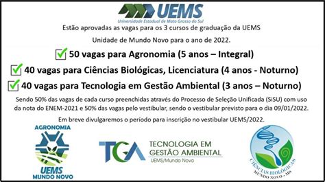 UEMS De Mundo Novo Oferta Mais De 100 Vagas Para 2022 TV Sobrinho MS