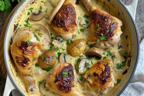 Poulet à la crème façon grand mère