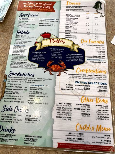 Menu At Sandra S Seafood Restaurant USA US 80