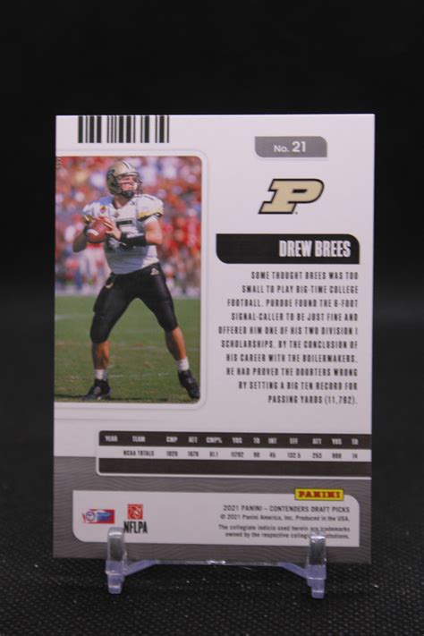 Drew Brees Panini Contenders Draft Picks Purdue Boilermakers