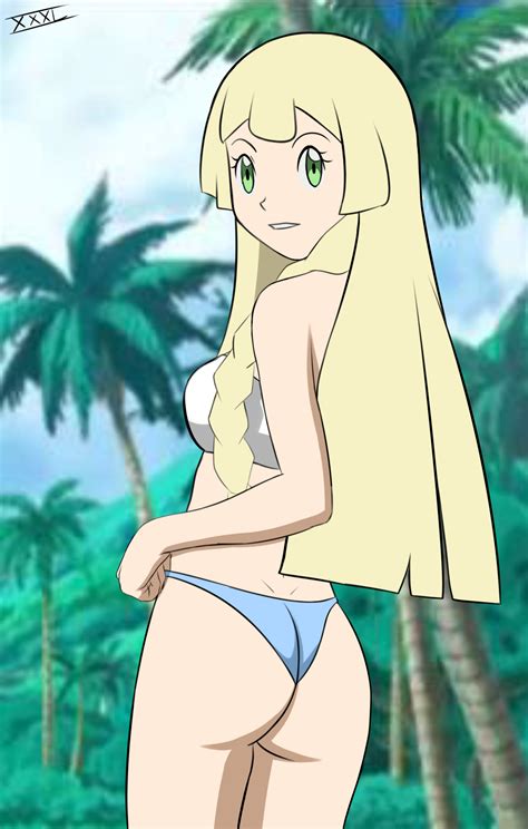 Rule 34 1girls Ass Beach Bikini Bra Breasts Clothed Day Female Lillie Pokemon Panties