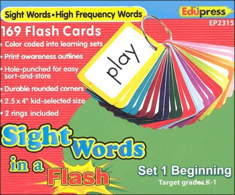 Sight Words In A Flash Flashcards Set 1 Edupress Sight Words