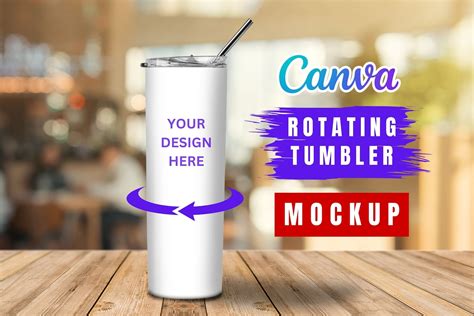 Animated Tumbler Canva Mock Up Template 20 Oz Skinny Tumbler Video