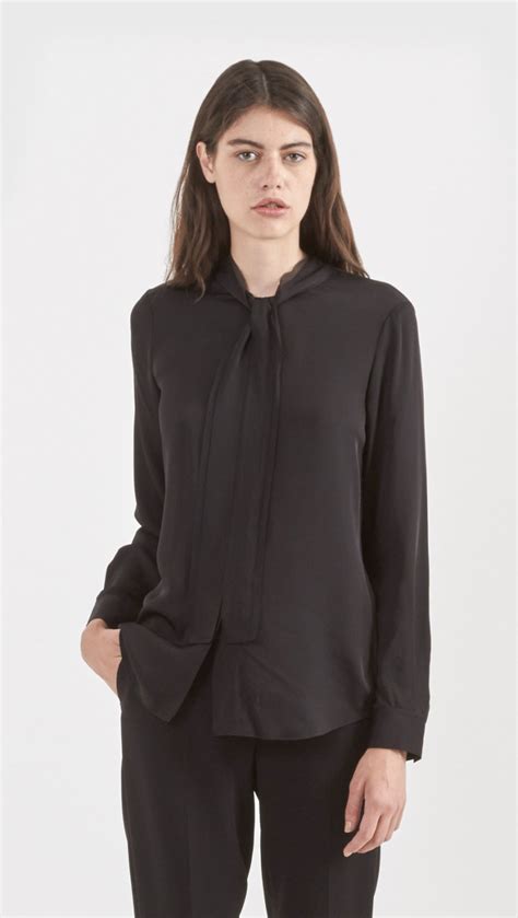 Lyst Theory Rashida Silk Blouse In Black