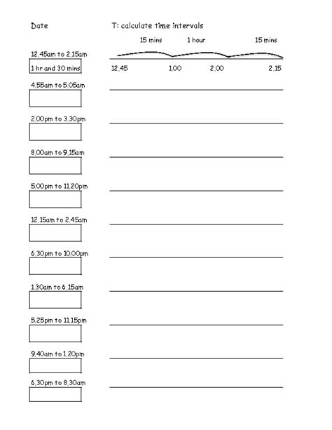 Math Intervals Worksheet