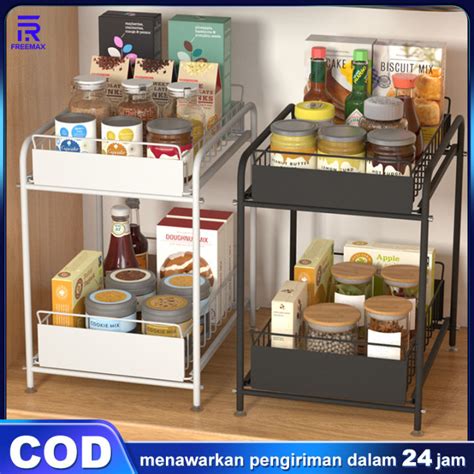 Rak Dapur Bawah Wastafel Rak Tarik Kitchen Rak Kabinet Lemari Dapur