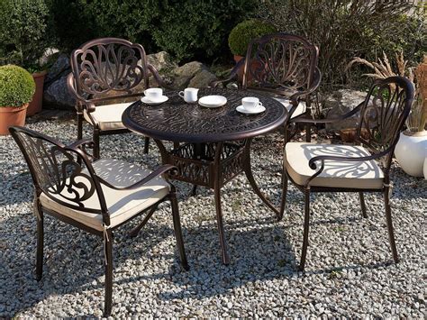 Table De Jardin Ronde ø 90 Cm En Aluminium Marron Foncé Ancona Belianifr