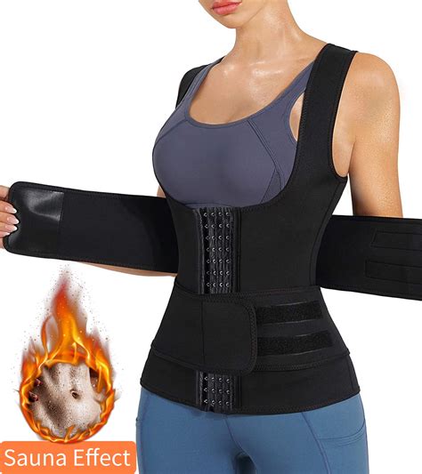 FITVALEN Women S Workout Waist Trainer Vest Body Shaper With Adjustable