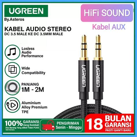 Jual Ugreen Kabel Aux Audio Jack Mm Male To Male Trd Hifi Stereo