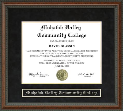 Mohawk Valley Community College Mvcc Diploma Frame By Wordyisms