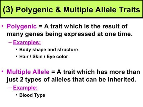 Ths General Biology Unit 4 Heredity Non Mendelian Genetics Notesv1516