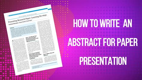 How To Write An Abstract For Paper Presentation