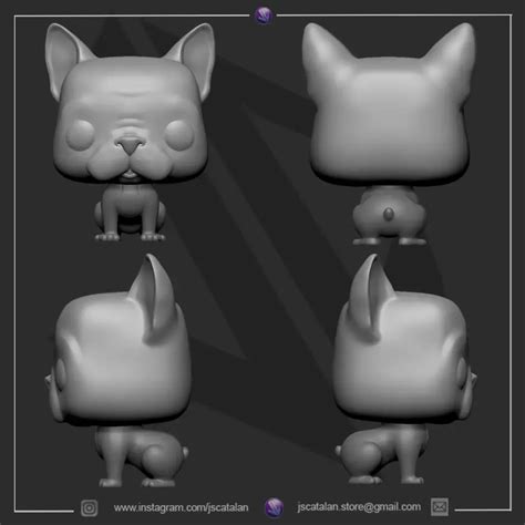 Funko Dog V4 French Bulldog 3d Models Download Creality Cloud