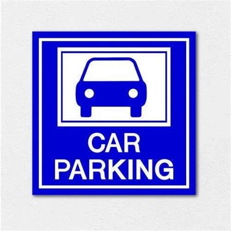 Blue And White Acp Car Parking Sign Board For Outdoor At Rs 150square