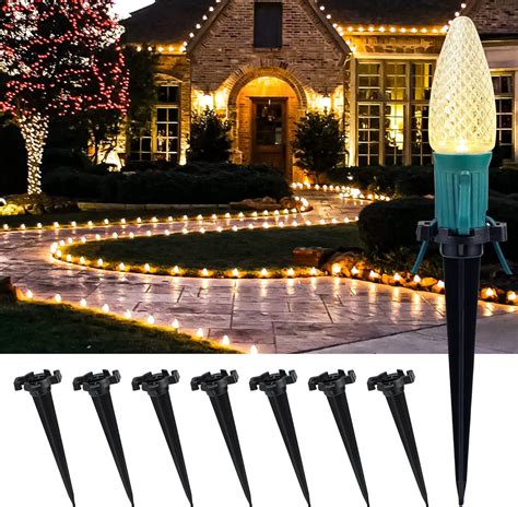 100 Pack Plastic Light Stakes 45 Inch Christmas Yard