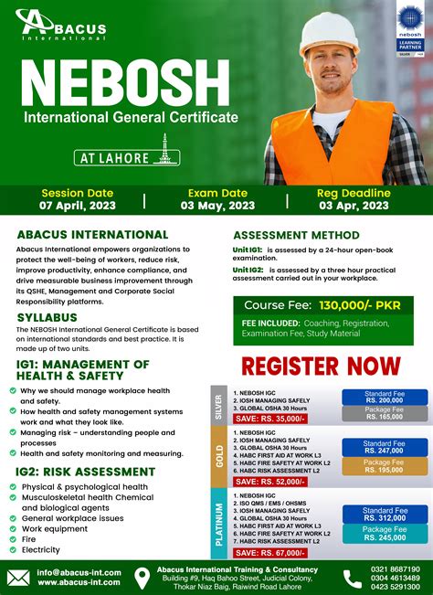 Nebosh In Lahore Nebosh Igc Safety Course Training