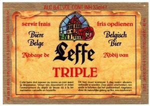 Drink Label Abbaye De Leffe Triple Brouwerij Hoegaarden InBev