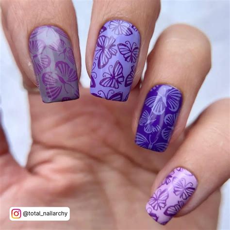 46 Dreamy Purple Butterfly Nails You Need To Try For 2024