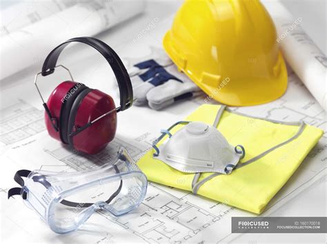 Construction worker safety equipment. — workwear, Studio Shot - Stock ...