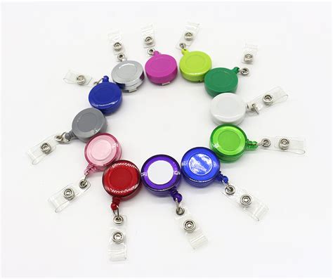 Solid Color Retractable Ski Pass Id Card Badge Holder Key Chain Reels