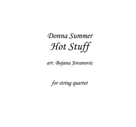 Hot Stuff Sheet Music Donna Summer String Quartet Violin Viola