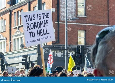 LONDON ENGLAND 29 May 2021 Protesters At A Unite For Freedom Anti