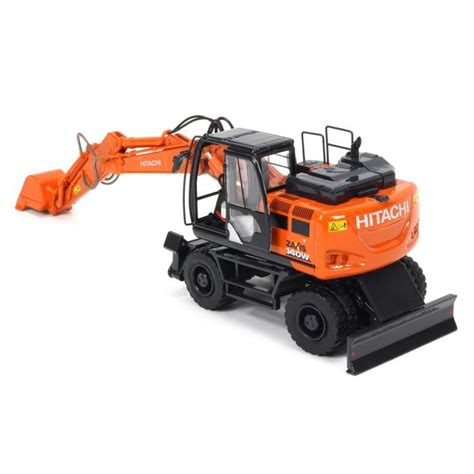 Tmc Models Hitachi Zx140w 6 Wheeled Hydraulic Excavator Diecast 150