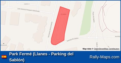 Mapa Harmonogram Profil Elewacji Park Fermé Llanes Parking del