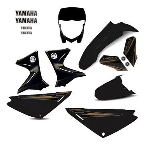 Kit Carenagem Yamaha 2012 2013 125 Xtz Preto Adesivado Frete grátis