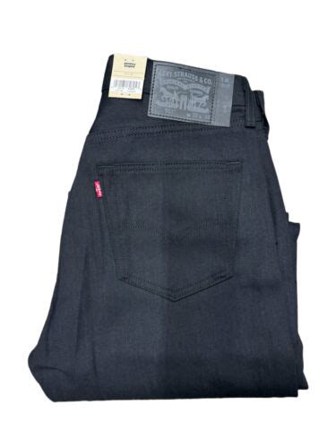 Levis 501 Shrink To Fit Button Fly Jeans Straight Leg Color Black Rigid