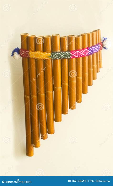 Artisan Peruvian Flute with a Band. Stock Photo - Image of play, piece ...