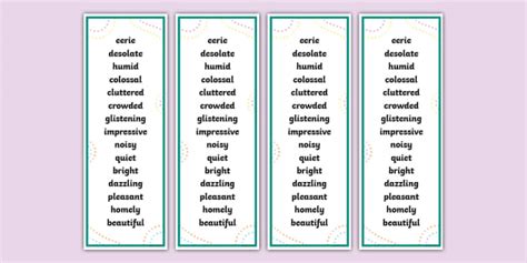 Adjectives For Settings Bookmark Teacher Made Twinkl