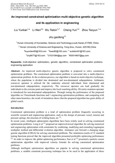 An Improved Constrained Optimization Multi Objective Genetic Algorithm