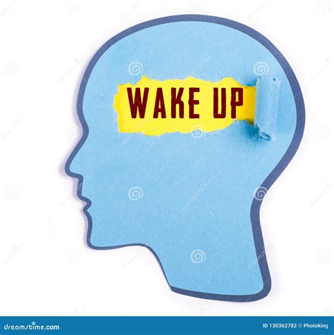 Wake Up Word In The Person Head Stock Photo Image Of Motivational