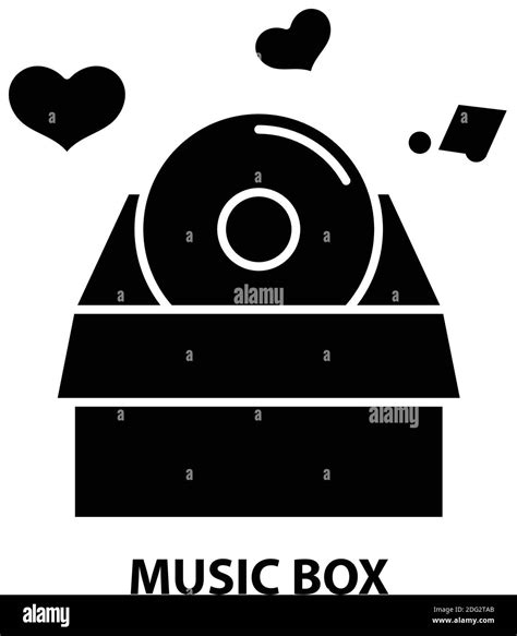 Music Box Icon Black Vector Sign With Editable Strokes Concept Illustration Stock Vector Image