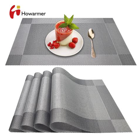 Howarmer Vinyl Woven Placemats For Dining Table X Inch Rectangle