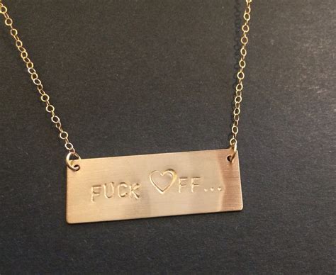 MATURE Gold Fuck Necklace FUCK OFF Necklace Fuck Necklace Etsy