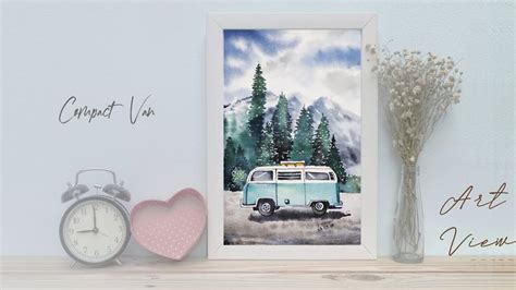 Art View How To Draw A Vw Camper Van With Watercolor Painting