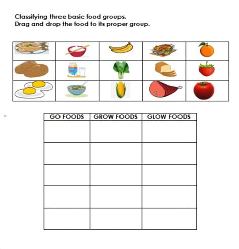 Our Food Worksheet For Class 1