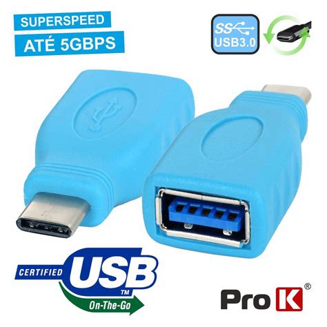 Adpusb31c2 Ficha Adaptadora Usb C 30 Macho Usb A Fêmea Otg Viptrónica